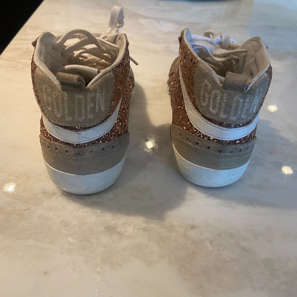 Golden Goose Glitter and Beige Sneakers